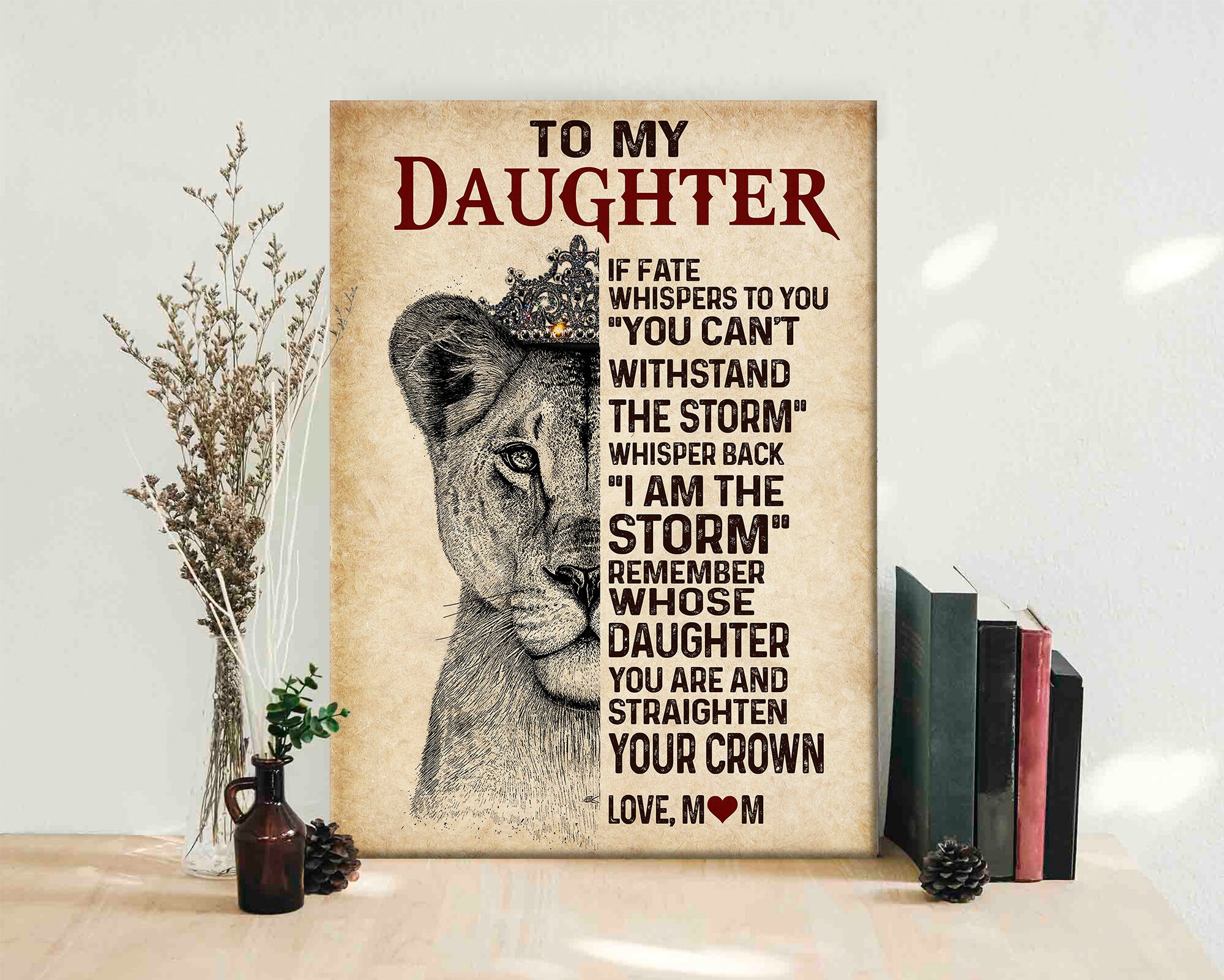 Personalized To My Daughter Lion Artwork Canvas Baby Lion Etsy