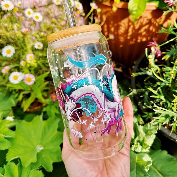 Japanese Spirit Inspired, Dragon, Beer Can Glass, Iced Tea/Coffee Glass