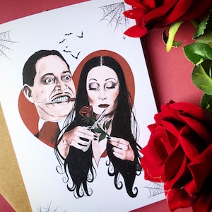 Gomez & Morticia Inspired Greeting Card, The Addams Family