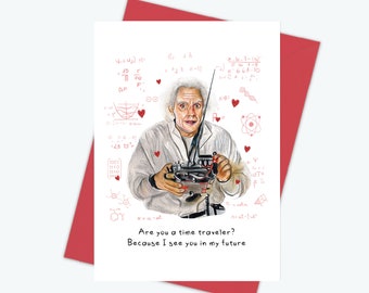 Doc, Back to the Future, 80s Movie, Valentine's Day Card