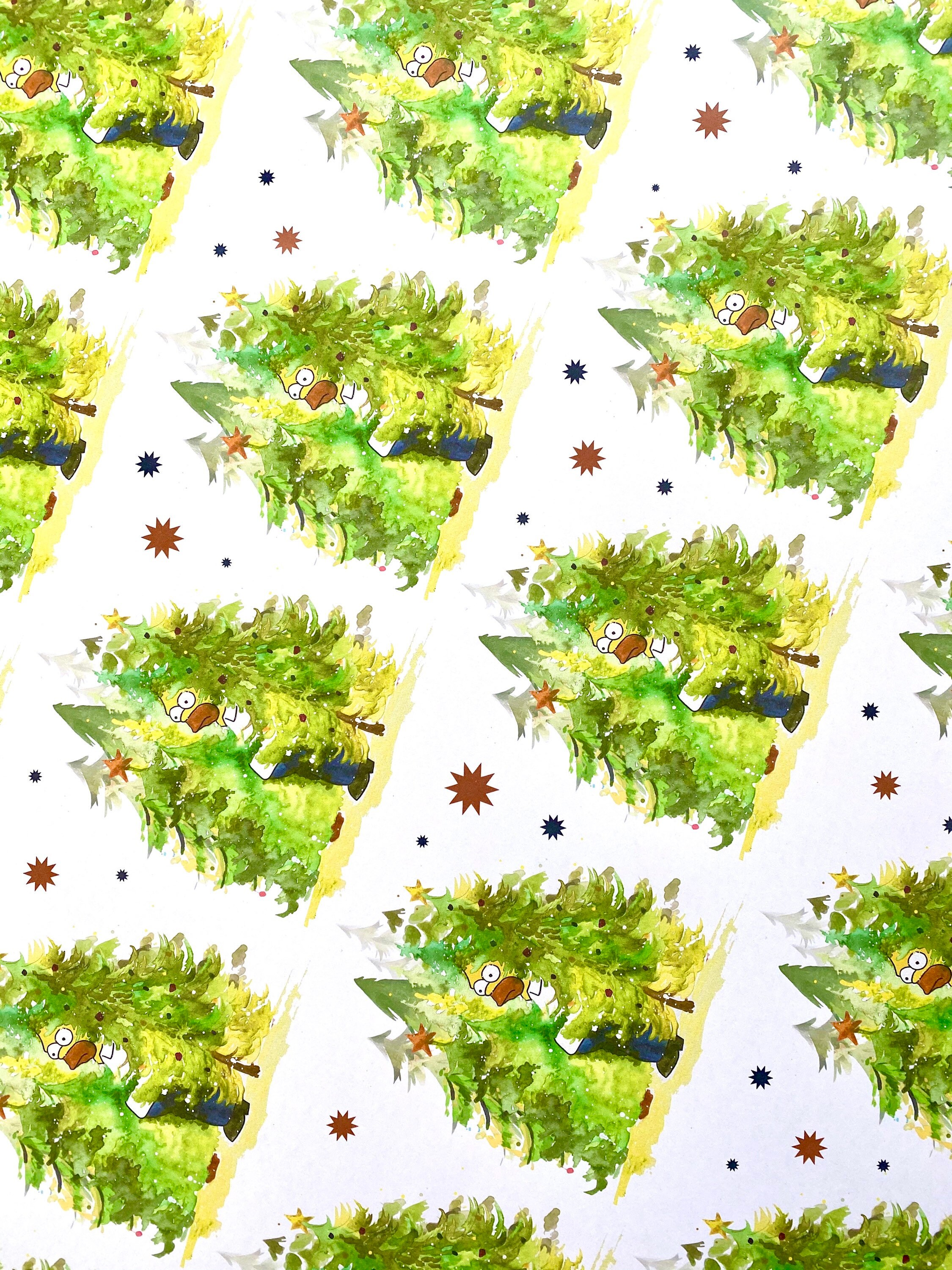 Homer the Simpsons Christmas Wrapping Paper Gift Wrap - Etsy UK