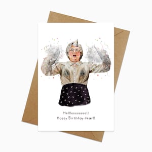 Mrs Doubtfire, Robin Williams, filme dos anos 90, cartão de aniversário em aquarela