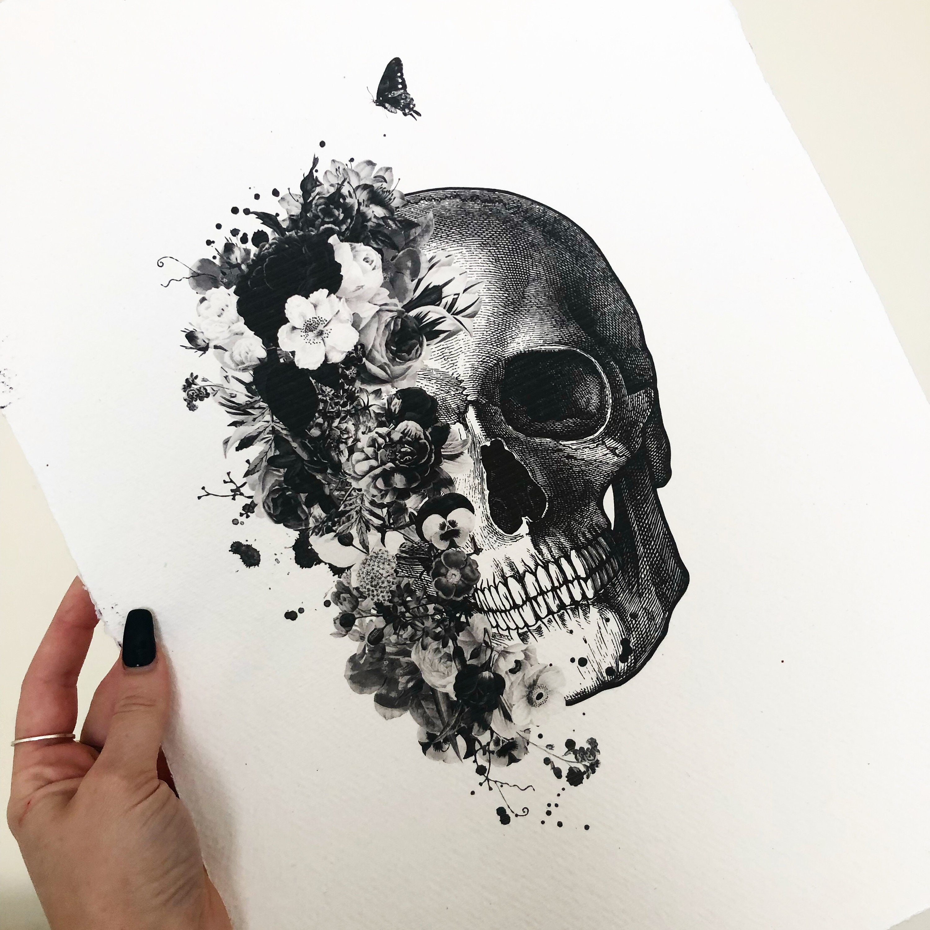 Beautiful Death - Floral Skull Print