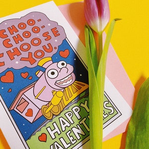 Ik choo choo kies jou, The Simpson's, Valentijnsdagkaart, aquarel