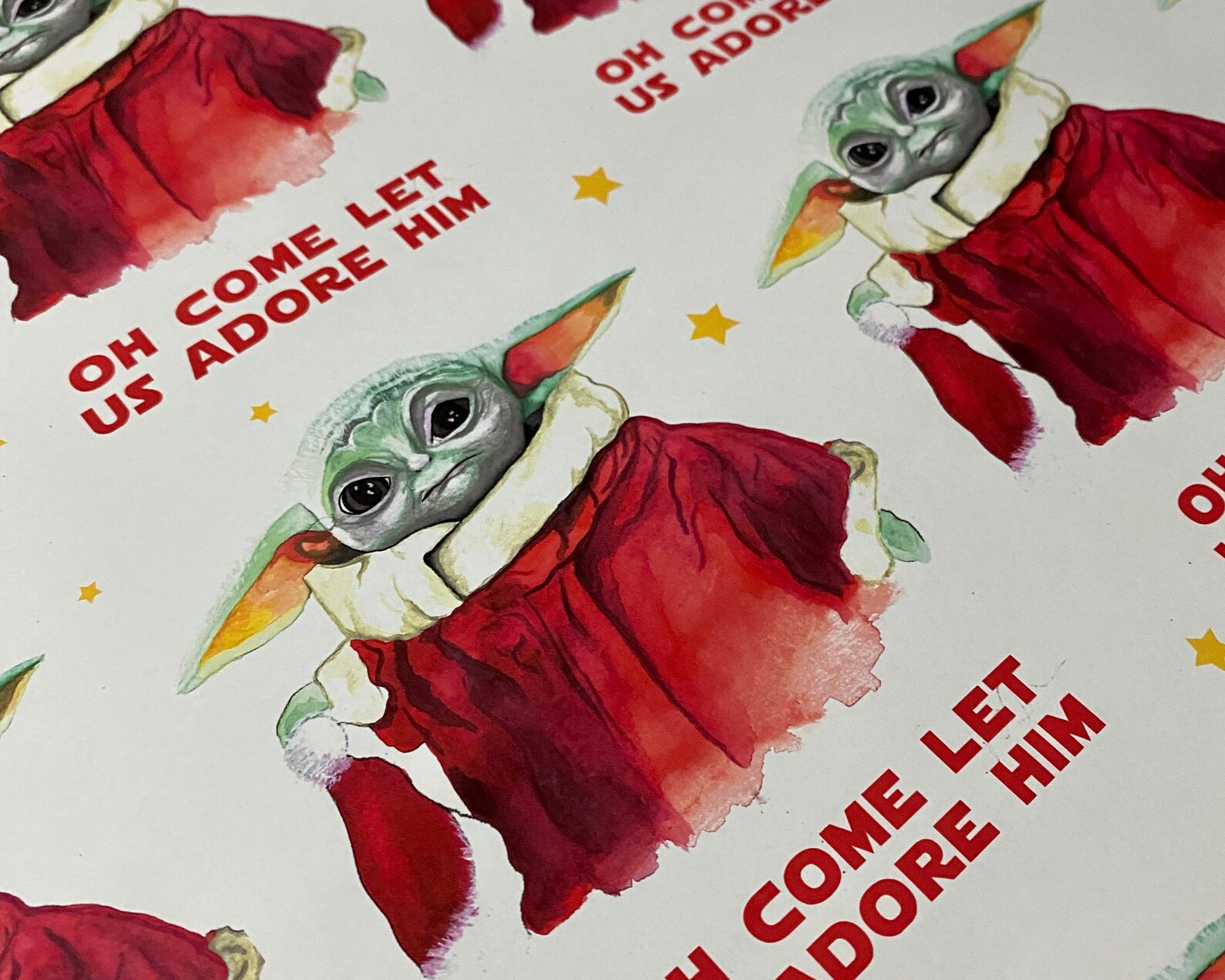 Baby Yoda Grogu The Child Christmas Wrapping Paper Gift Etsy