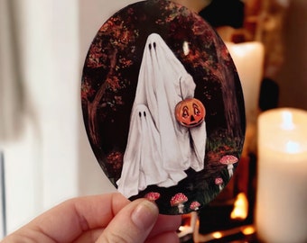 Spooky little ghost sticker, Gloss sticker
