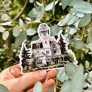 Magia pratica, Witchy House, Adesivo in vinile acquerello