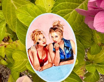 Adesivo in vinile acquerello Romy e Michele