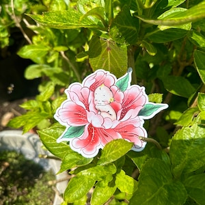Naklejka winylowa Tiny Kewpie Doll Sleepin in a Peony