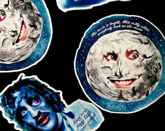 The moon, Old Gregg, Mighty Boosh gloss vinyl stickers