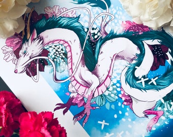 Japanese Dragon Inspired Art Print