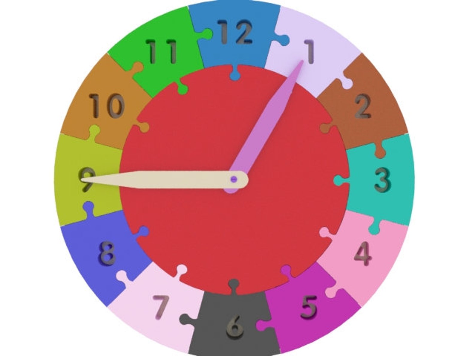 Puzzle Clock for Kids Svg Montessori Svg Puzzle Clock Dxf Etsy