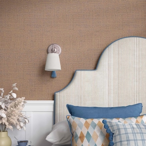 Faux Woven Grasscloth Wallpaper, textured Neutral Wall Covering for Bedroom or Living Room, Peel and Stick or Traditional wallpaper