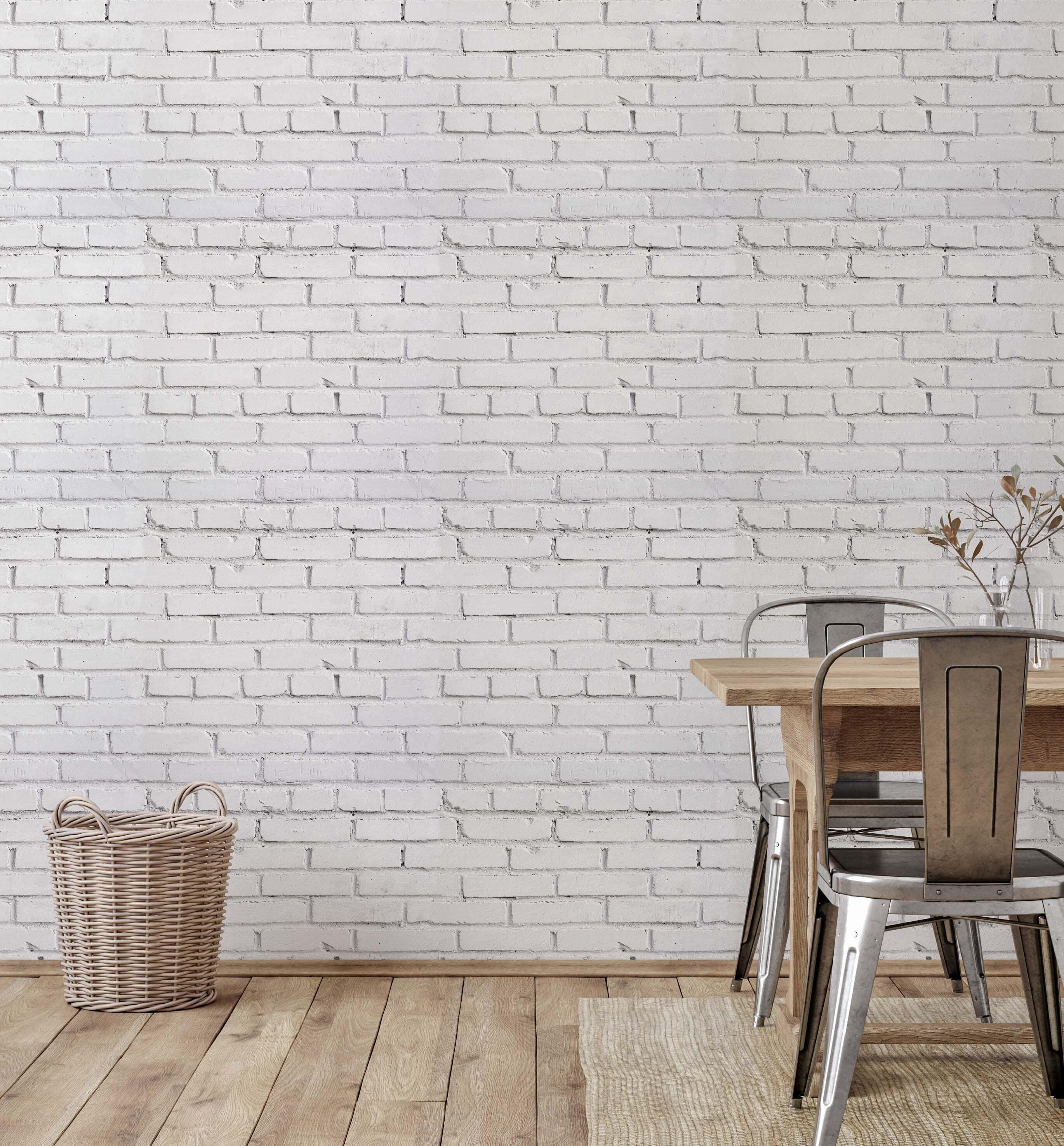 Removable White Brick Wallpaper | Peel and Stick Brick Wallpaper | Self ...