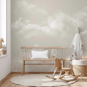 Beige Sky and Clouds Removable wallpaper mural for Modern Kids Rooms