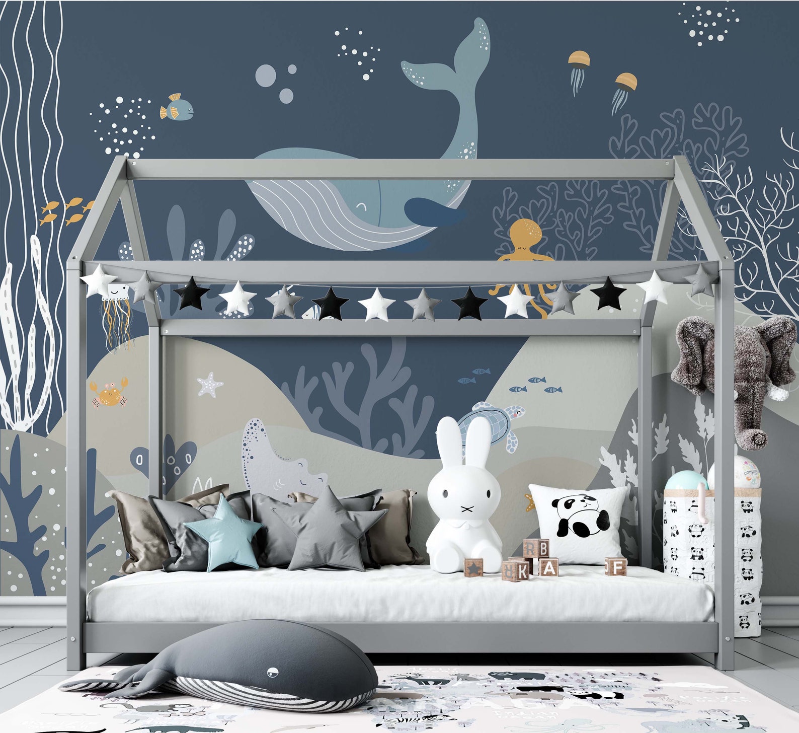 Under the Sea Nursery Wallpaper. Aquarium Wall Mural DIY Etsy