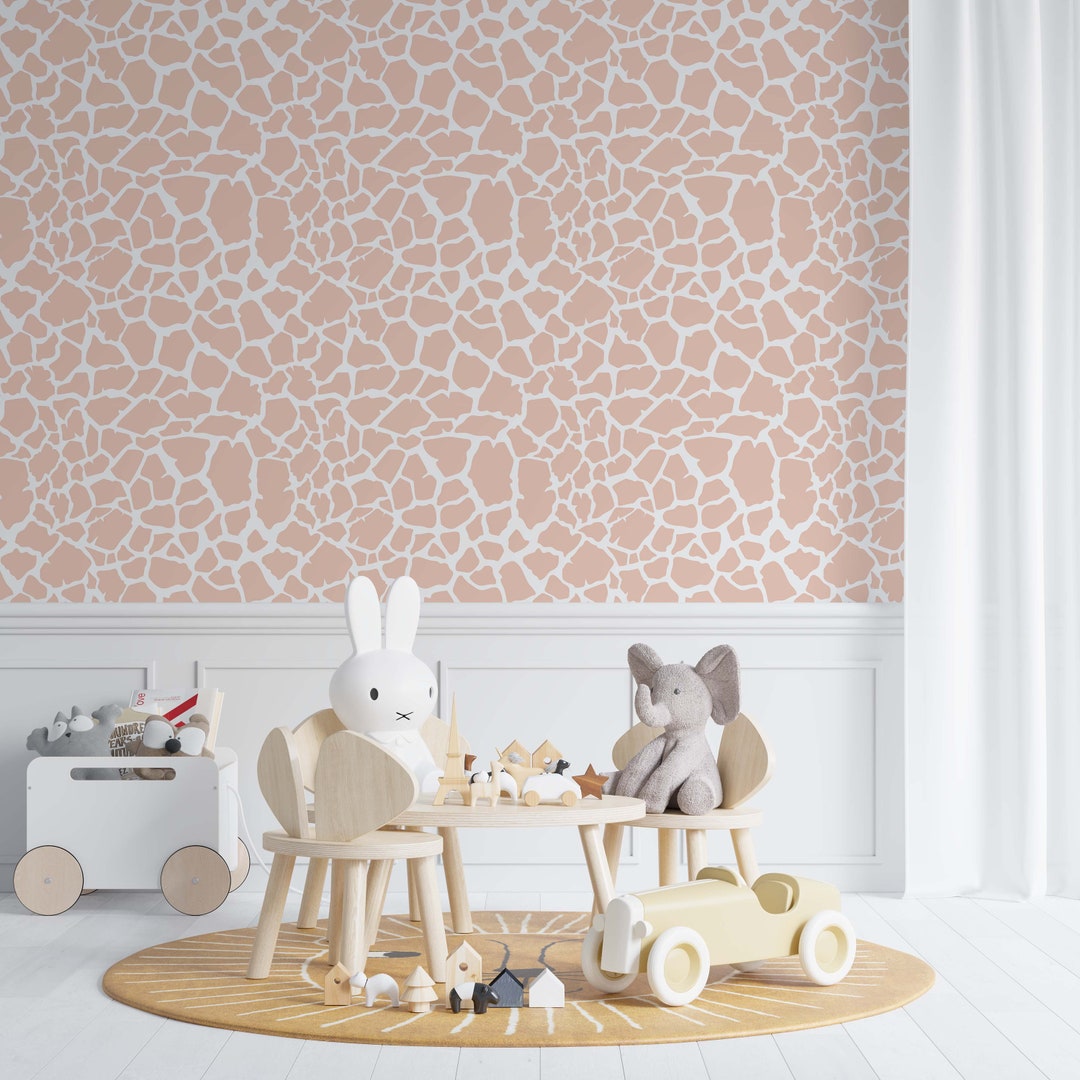 Pink Animal Print Wallpaper, Giraffe Wallpaper DIY Peel and Stick High