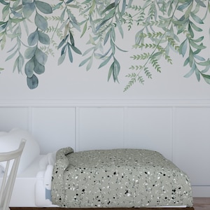 leaves removable wallpaper, removable wallpaper floral, removable leaves, leaves mural wallpaper, hanging leaves, nursery wallpaper floral