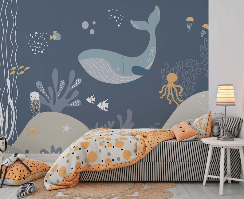 Under the Sea Nursery Wallpaper. Aquarium Wall Mural DIY - Etsy