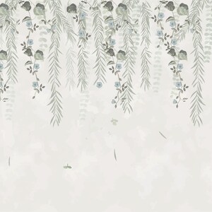 Hanging leaves mural wallpaper, DIY peel and tick removable, easy to apply, elegant and harmony, colorful nature, ecofriendly material. image 5