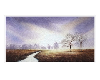 Lincolnshire Fields, Original Watercolour Painting, by Ben Jackson