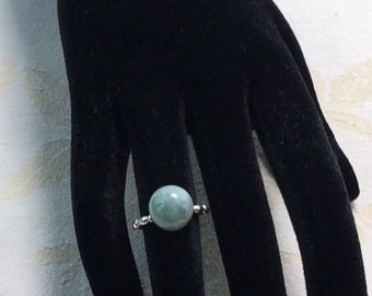 Ring in 925er Silber mit Jade /Stapelring