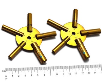 Llave universal de cuerda para reloj ATAR de latón: reloj de pie, tamaños pares e impares