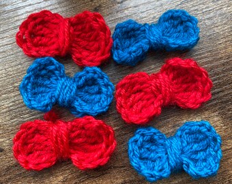 Set of 3 CrochetApplique Bows