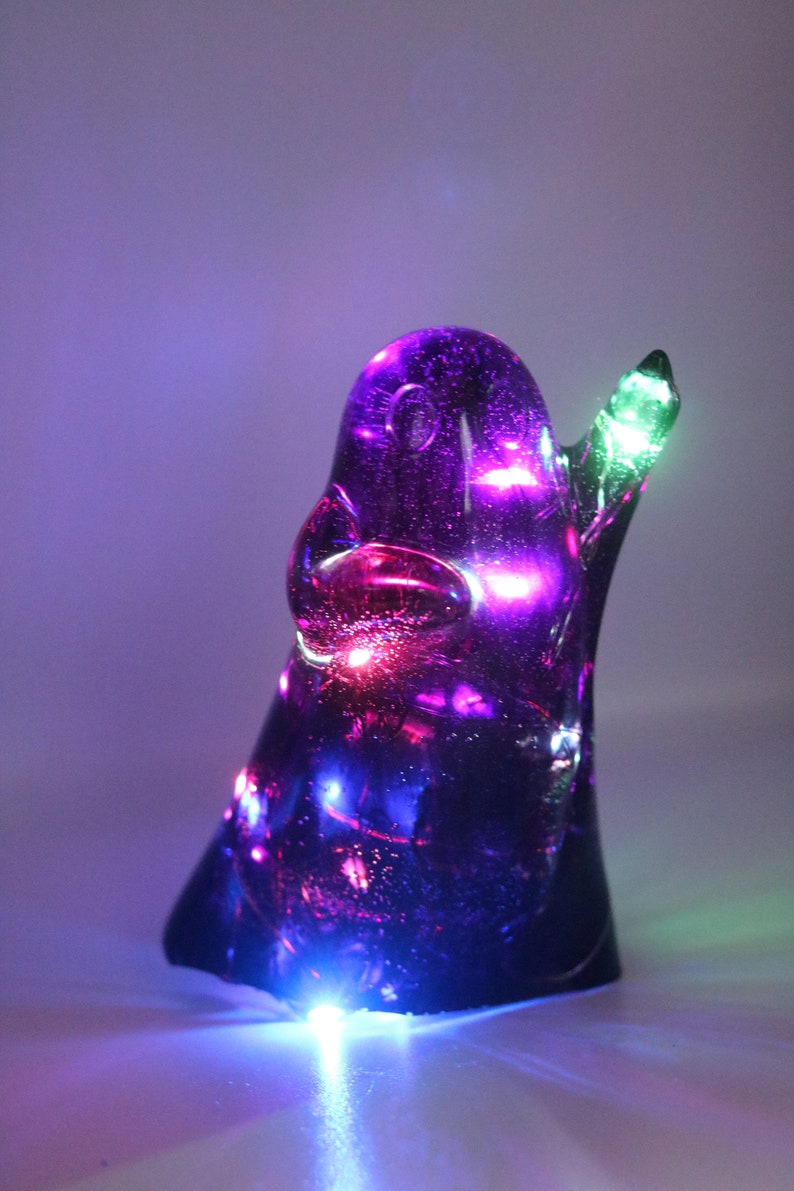 Resin Ornamental Ghosts Light up Tall Purple