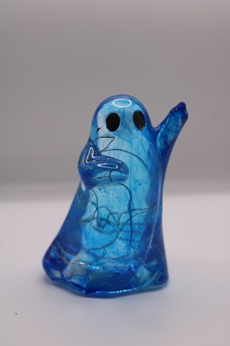 Resin Ornamental Ghosts Light up Tall Blue