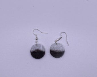 Handmade Resin Drop Earrings - Small Circles - for pierced or clip on