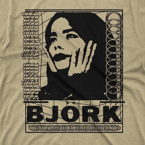 Posiblemente, tal vez, camiseta gótica de Björk: Arte feminista de la nueva ola serigrafiado.