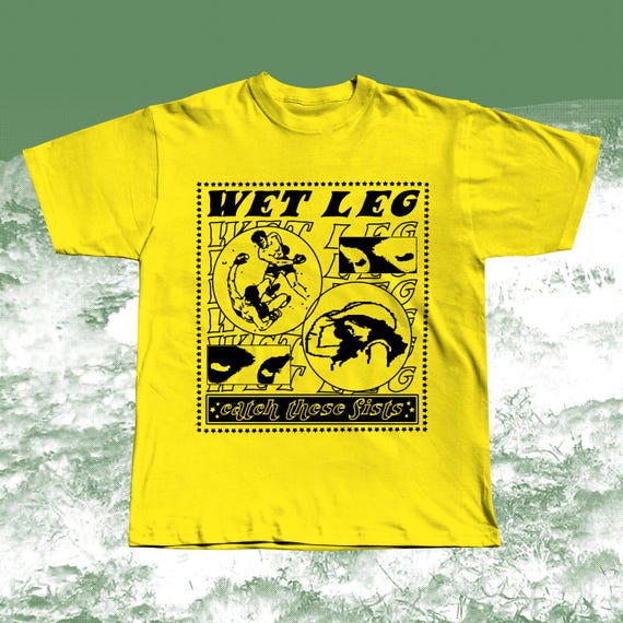 Catch These Fists Wet Leg Rock T-shirt Indie Rock Band Tee, Screen Printed Cotton