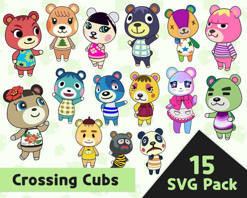 Download 15 Cubs villagers layered SVG pack Get animal crossing ...
