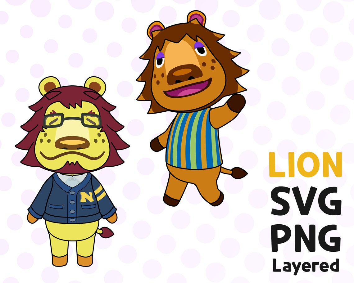 Download 7 Lion SVG pack Get animal crossing lion villagers layered ...