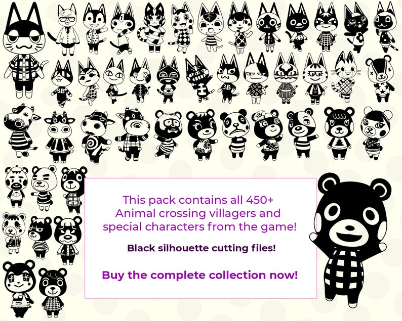 Download 450 Animal crossing SVG mega pack Get full-body animal | Etsy