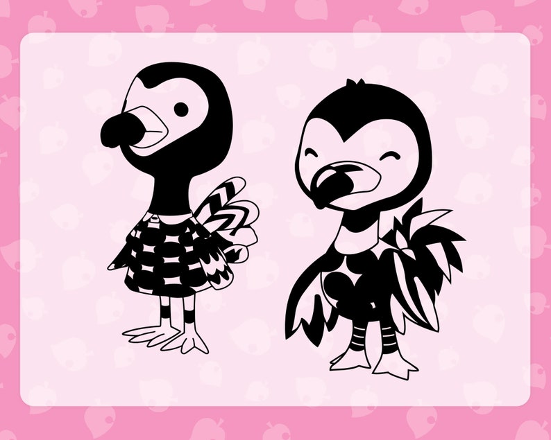 Download Flora SVG / PNG Animal crossing flora villager in black | Etsy