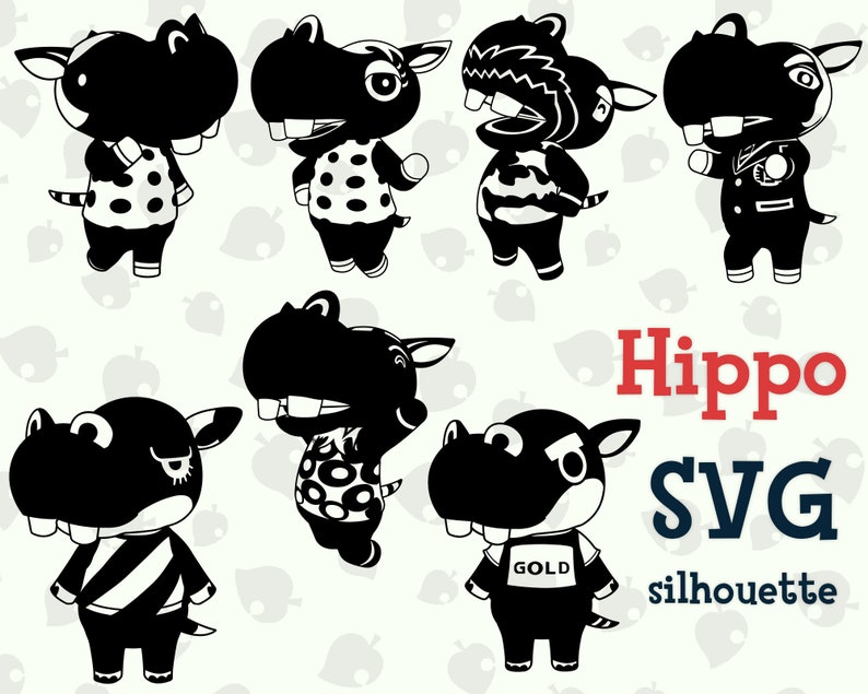 Download 7 Hippo Villagers Svg Pack Get Animal Crossing Hippo Etsy