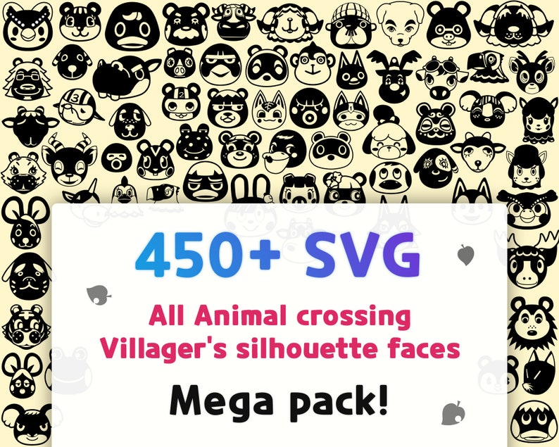 Download Villagers Faces Mega Bundle Of Silhouette Cutting Files Png For Cricut 450 Animal Crossing Svg Svg Digital Drawing Illustration Lotusresort In