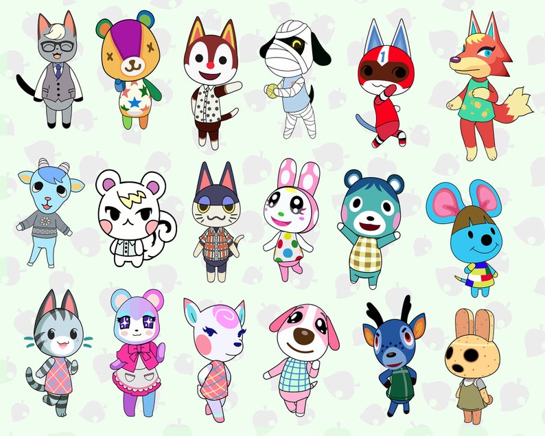 50 Animal crossing SVG mega pack Get full-body animal | Etsy