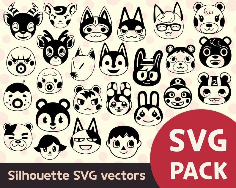 Download 25 Animal crossing svg vectors get cute characters faces ...