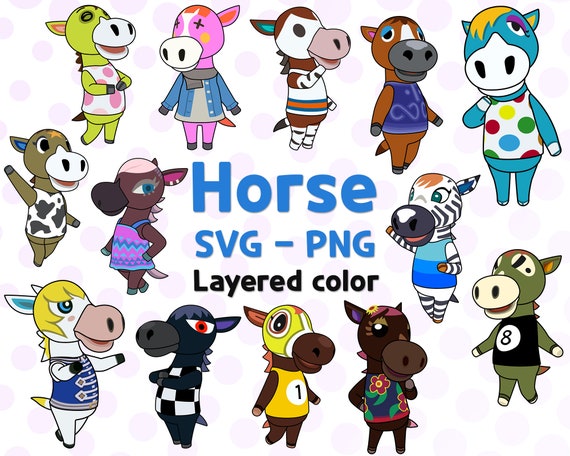 Download 13 Horse Svg Pack Get Animal Crossing Horse Villagers Layered Etsy PSD Mockup Templates
