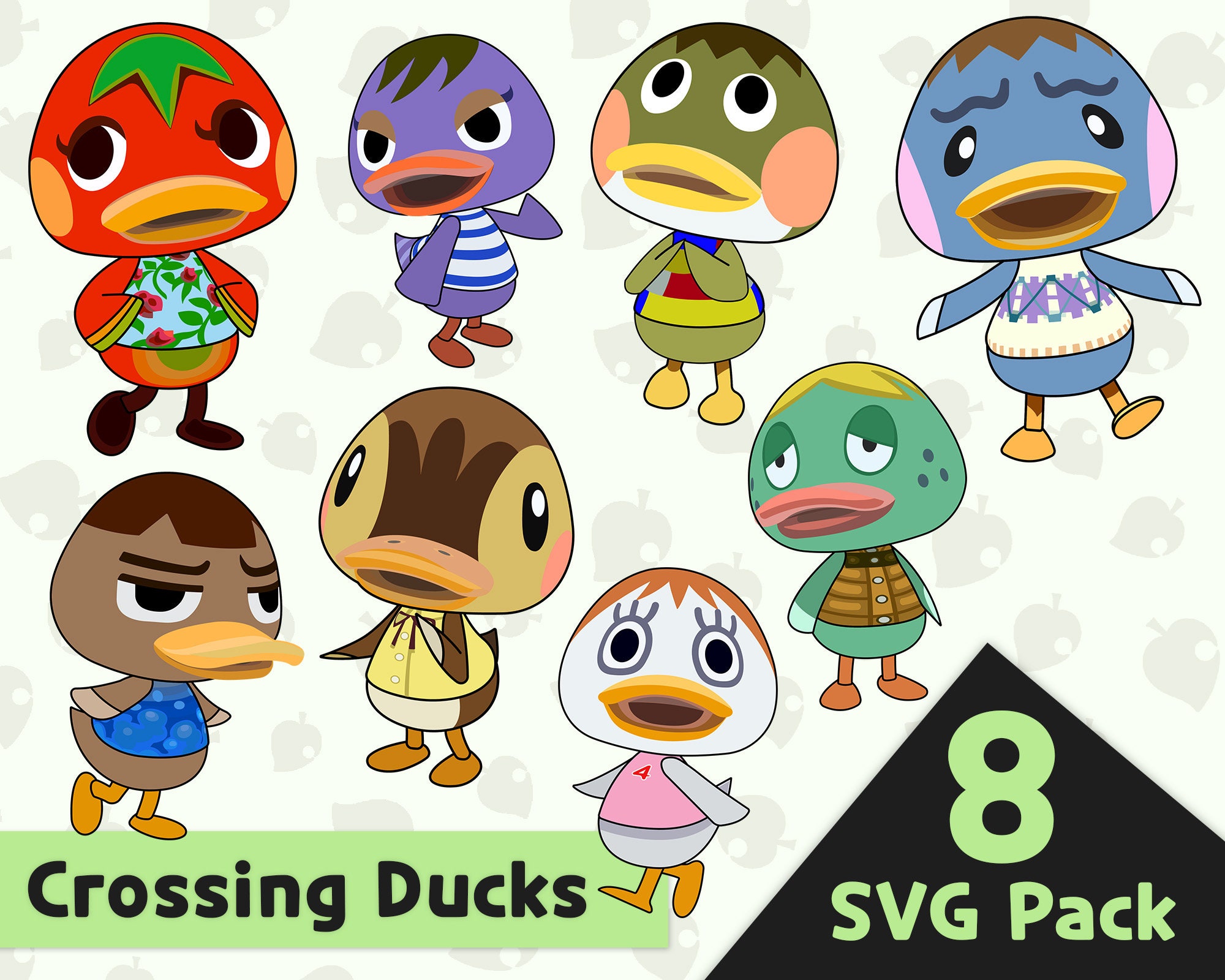 ACNH Ducks layered color svg pack get 8 Animal crossing duck Etsy