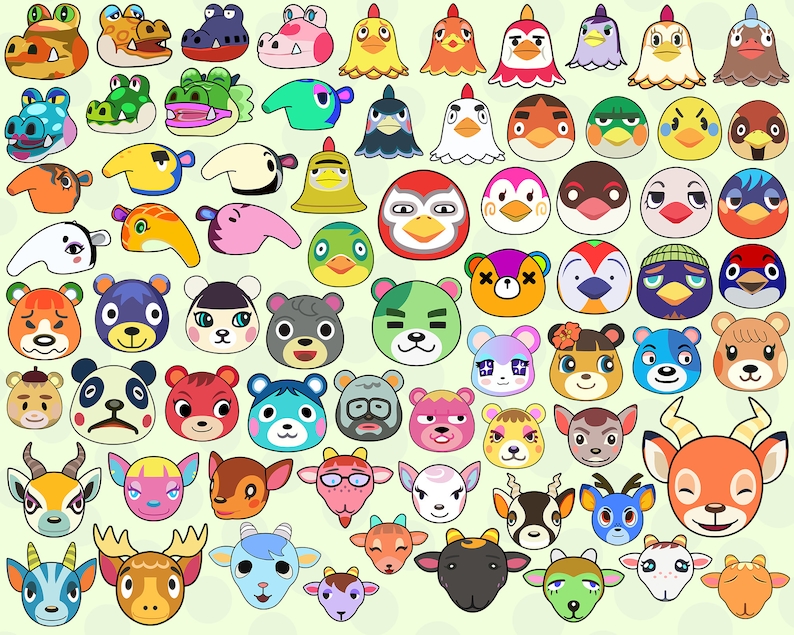 Download 450 Animal crossing SVG all animal crossing villagers face ...
