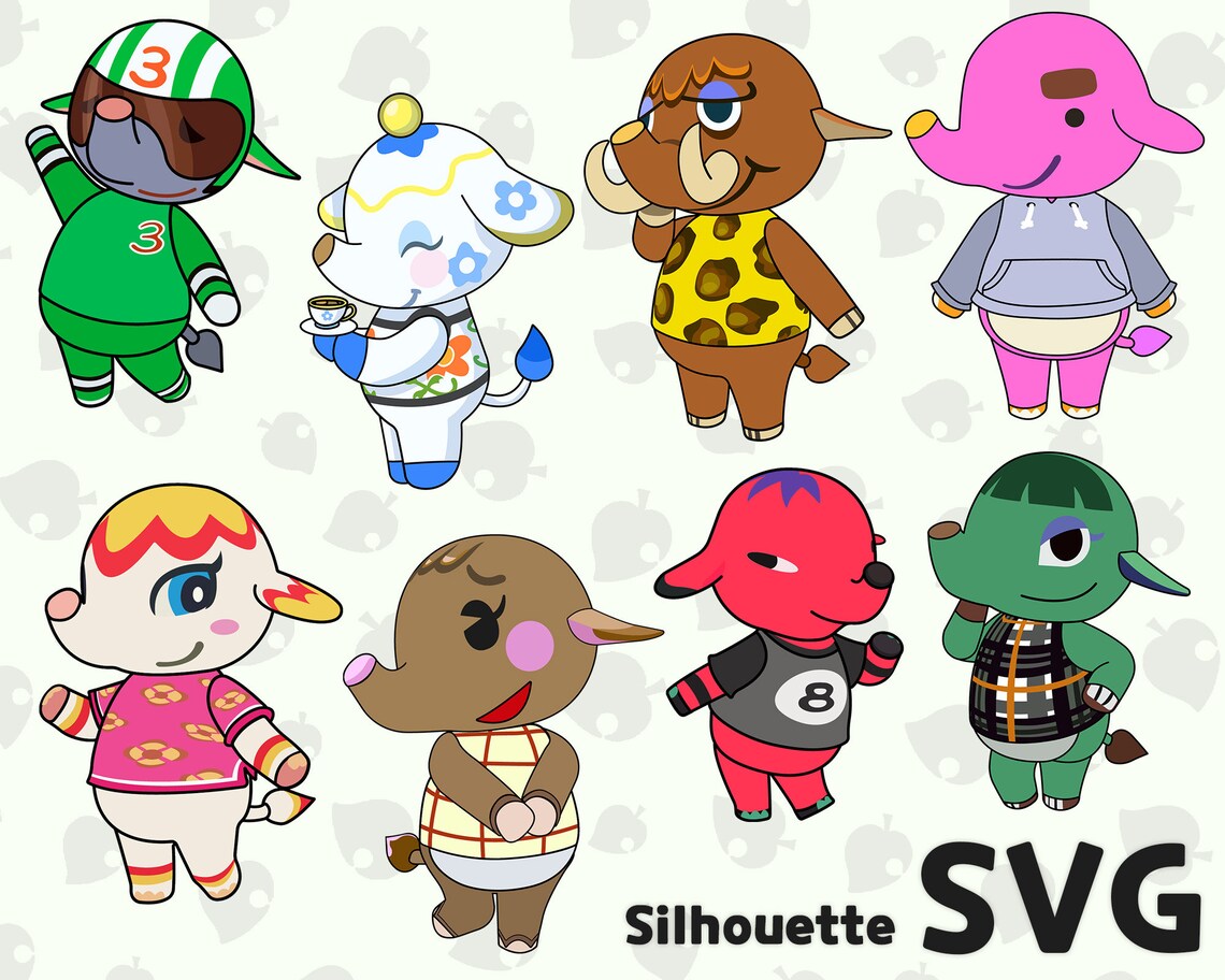 8 Elephant villagers SVG pack Get animal crossing elephant Etsy