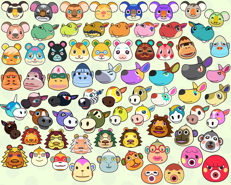 Download Svg Png Files Pack 450 Animal Crossing Svg All Animal Crossing Villagers Face Svg In Layered Color Cricut Files Digital Drawing Illustration Safarni Org
