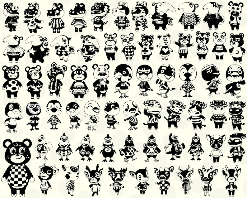 Download Get Full Body Animal Crossing Silhouette Black Svg Pack For Printing Or Cutting Files Svg For Cricut 450 Animal Crossing Svg Mega Pack Art Collectibles Digital Commentfer Fr