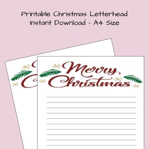 Printable Christmas Letter A4 Size - Digital Paper - Instant Download