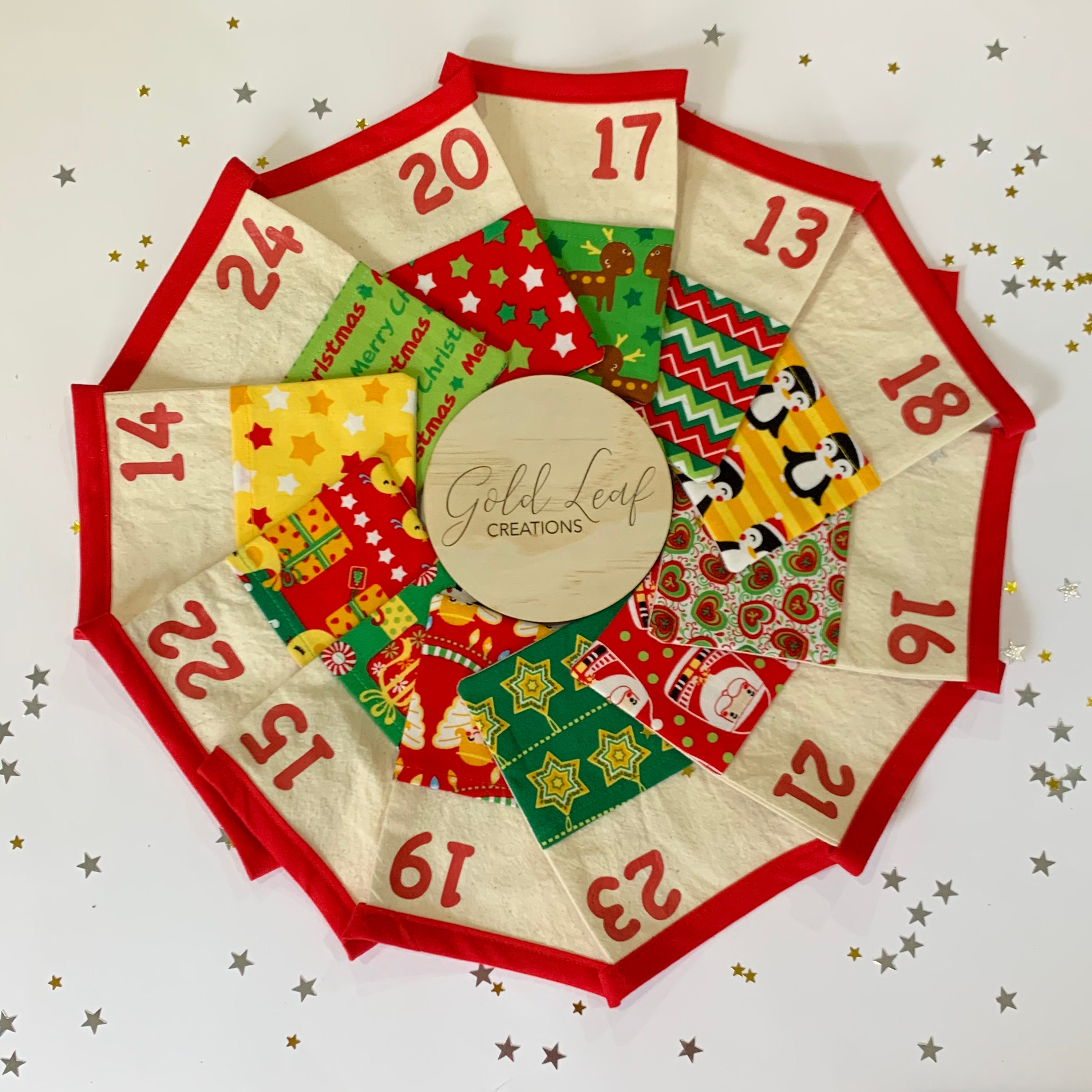 Christmas Advent Calendar Bunting Merry and Bright Etsy