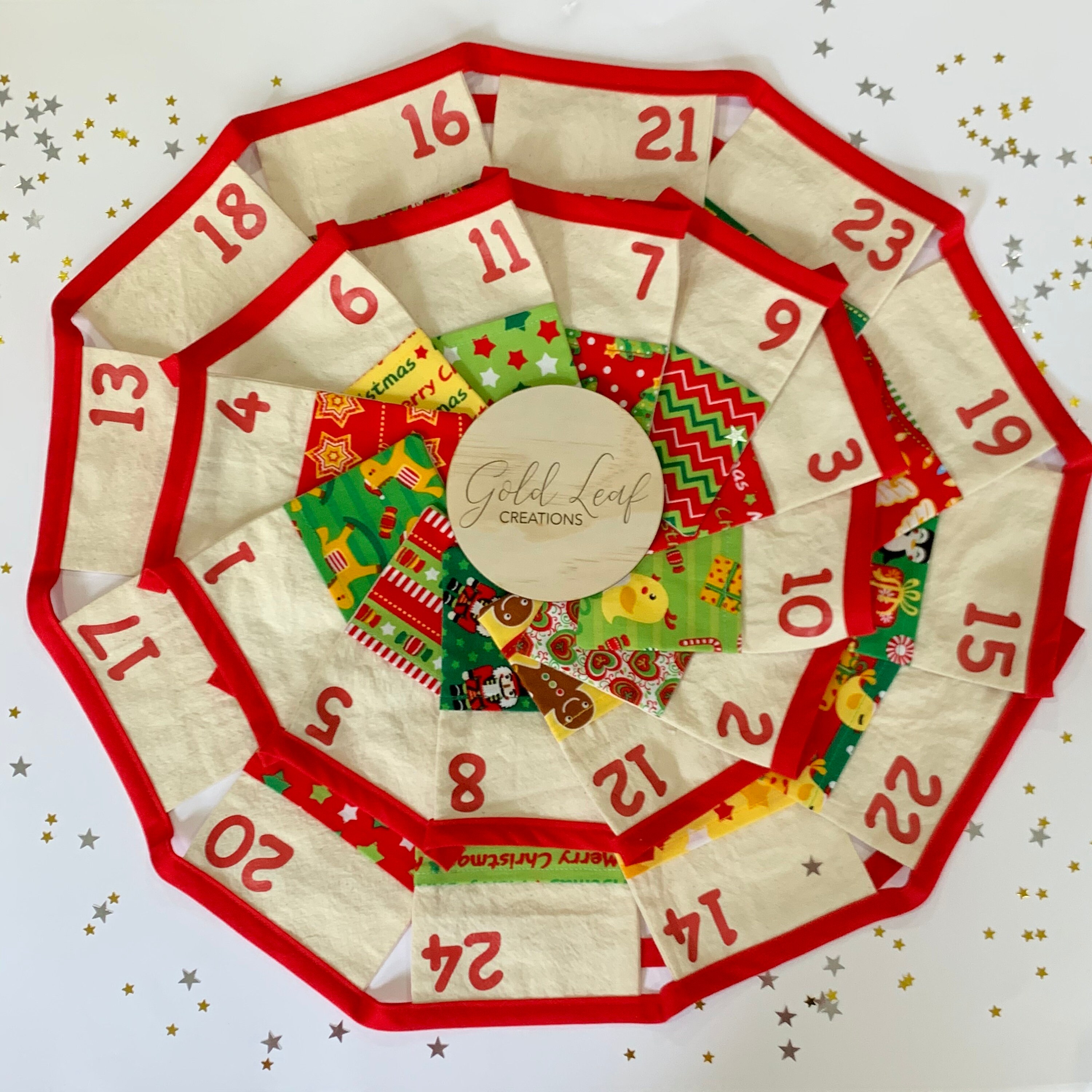 Christmas Advent Calendar Bunting Merry and Bright Etsy